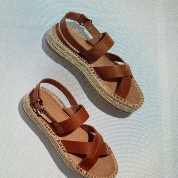 Madewell Malia espadrille leather jute sandals size 9 NWOB - Picture 8 of 12